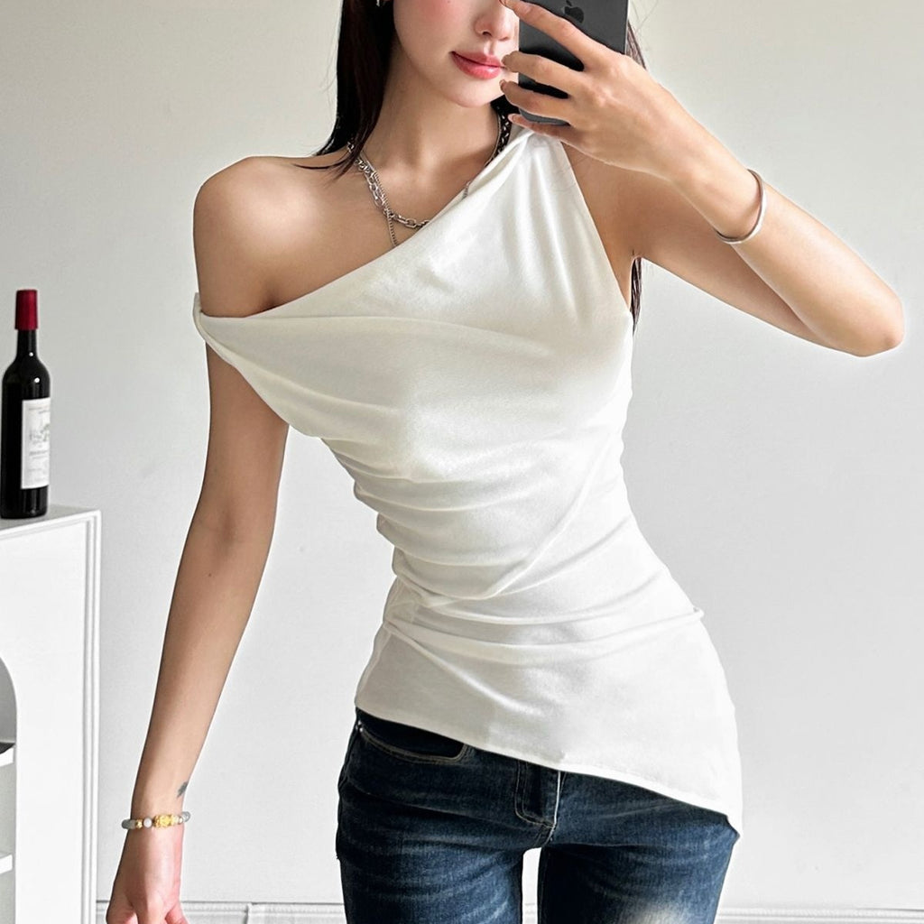 One Shoulder Ribbed Top – Soft Street Elegance