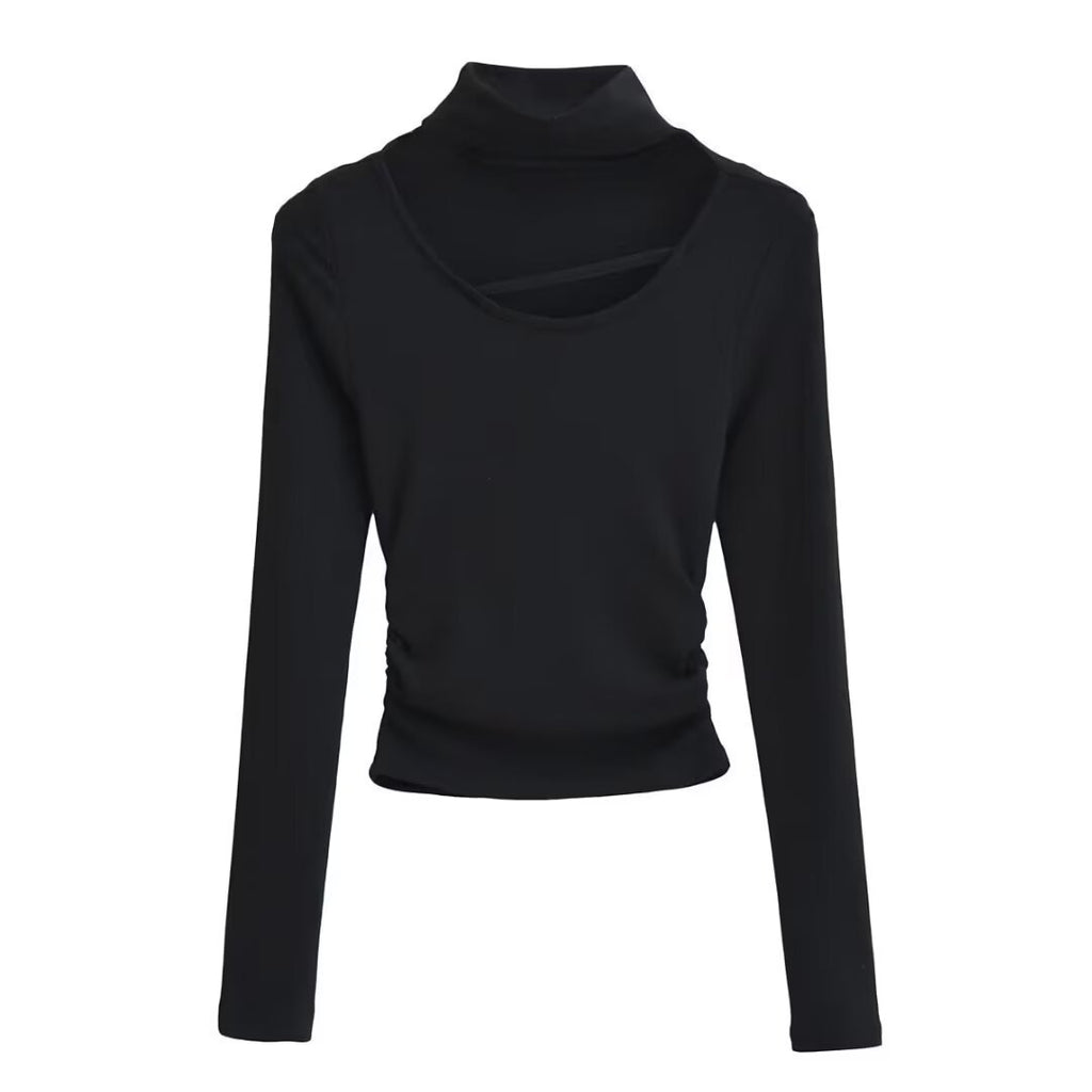 Cutout Long Sleeve Top – Bold Minimal Street Look