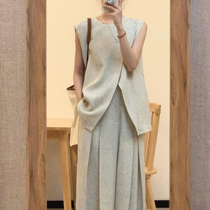Sleeveless Linen Two-Piece Set – Effortless Everyday Ease