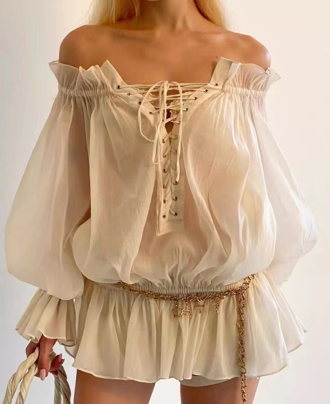 Boho Puff Sleeve Blouse and Bottoms  – Soft Vintage Statement
