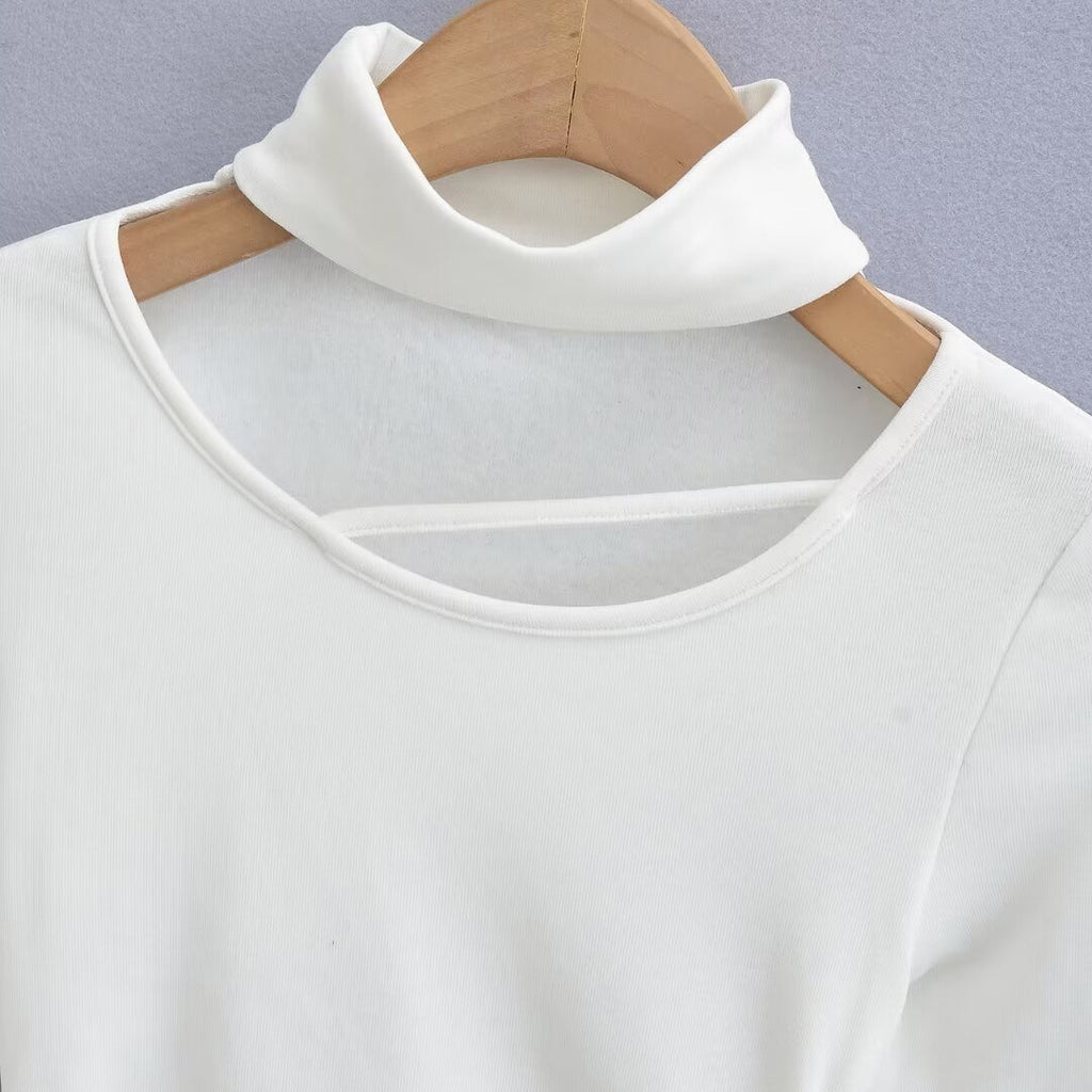 Cutout Long Sleeve Top – Bold Minimal Street Look