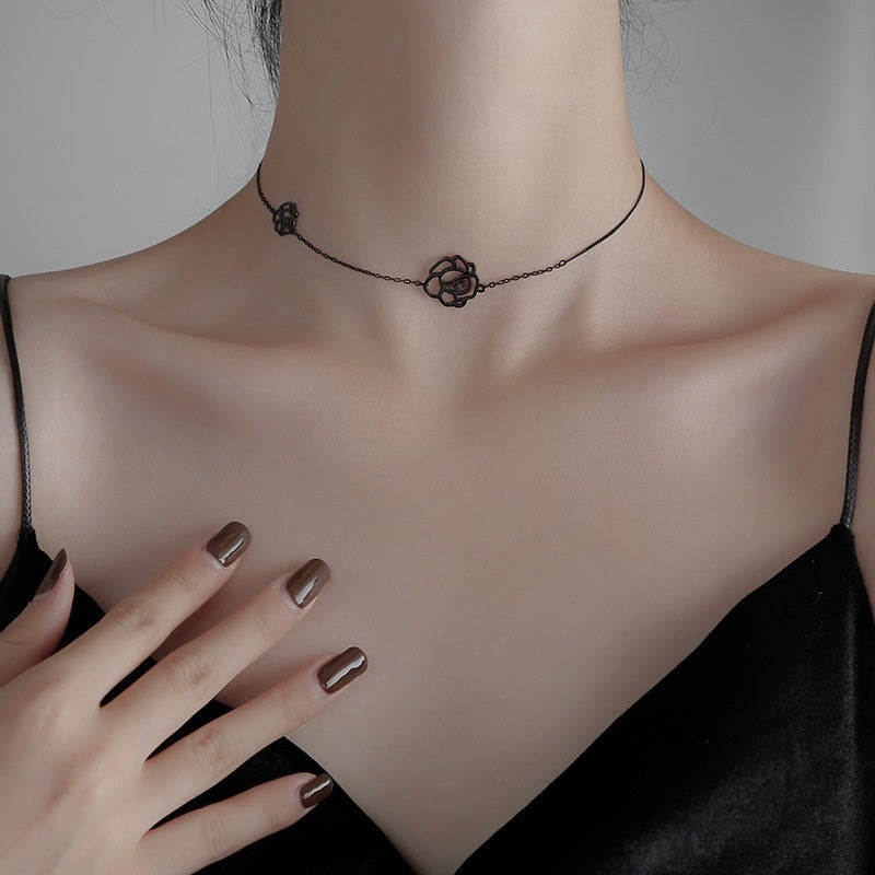 Noir Bloom Minimal Choker