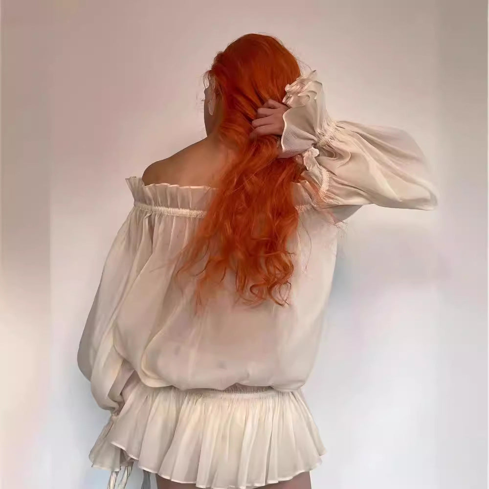 Boho Puff Sleeve Blouse and Bottoms  – Soft Vintage Statement