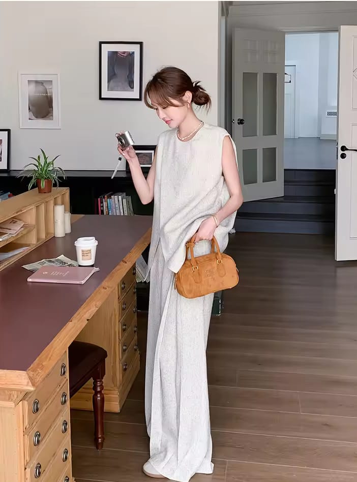 Sleeveless Linen Two-Piece Set – Effortless Everyday Ease