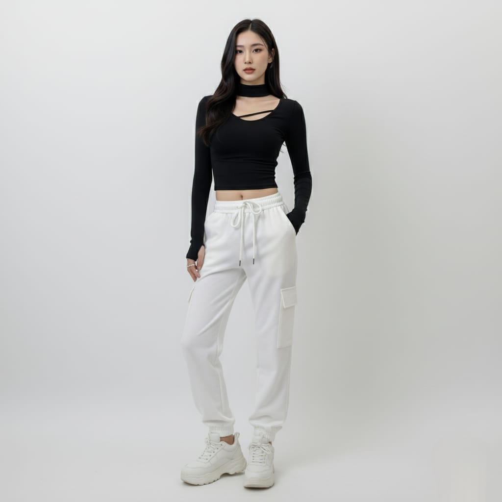 Cutout Long Sleeve Top – Bold Minimal Street Look