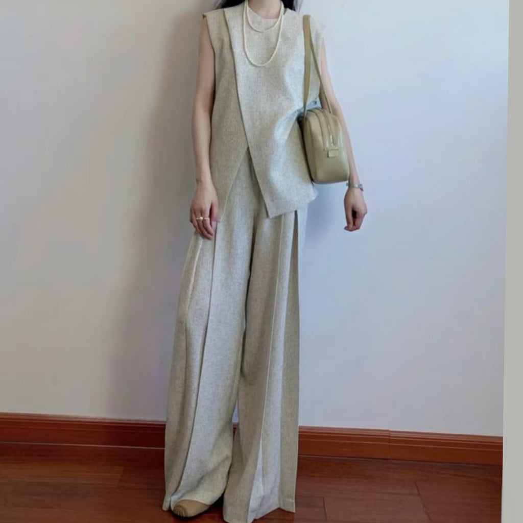 Sleeveless Linen Two-Piece Set – Effortless Everyday Ease