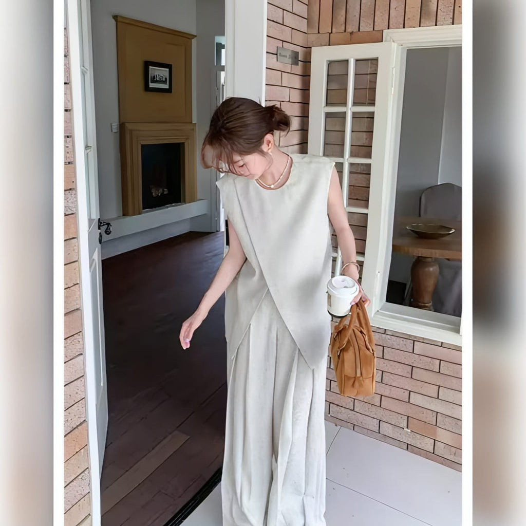 Sleeveless Linen Two-Piece Set – Effortless Everyday Ease