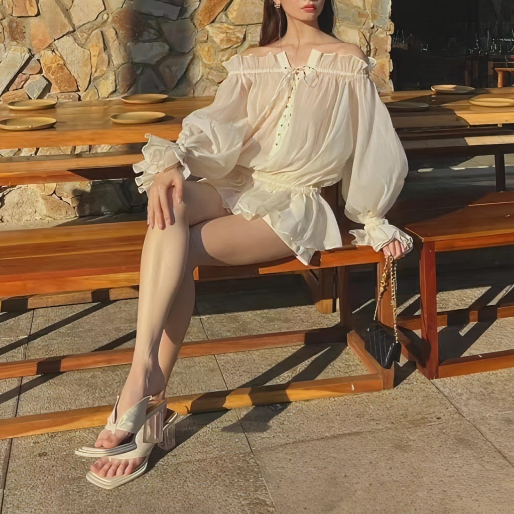 Boho Puff Sleeve Blouse and Bottoms  – Soft Vintage Statement