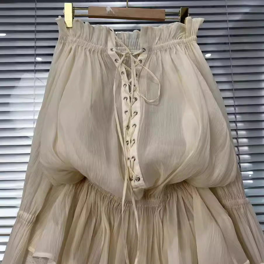 Boho Puff Sleeve Blouse and Bottoms  – Soft Vintage Statement