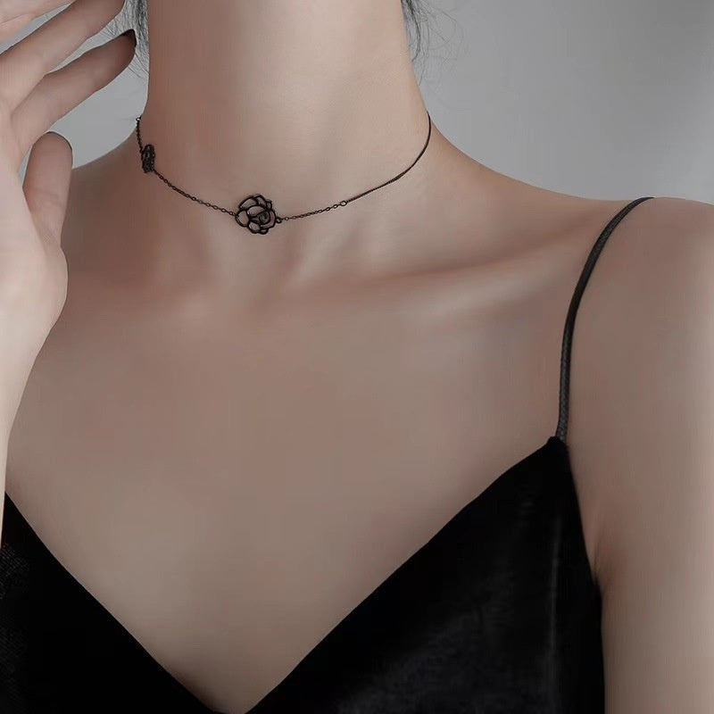 Noir Bloom Minimal Choker