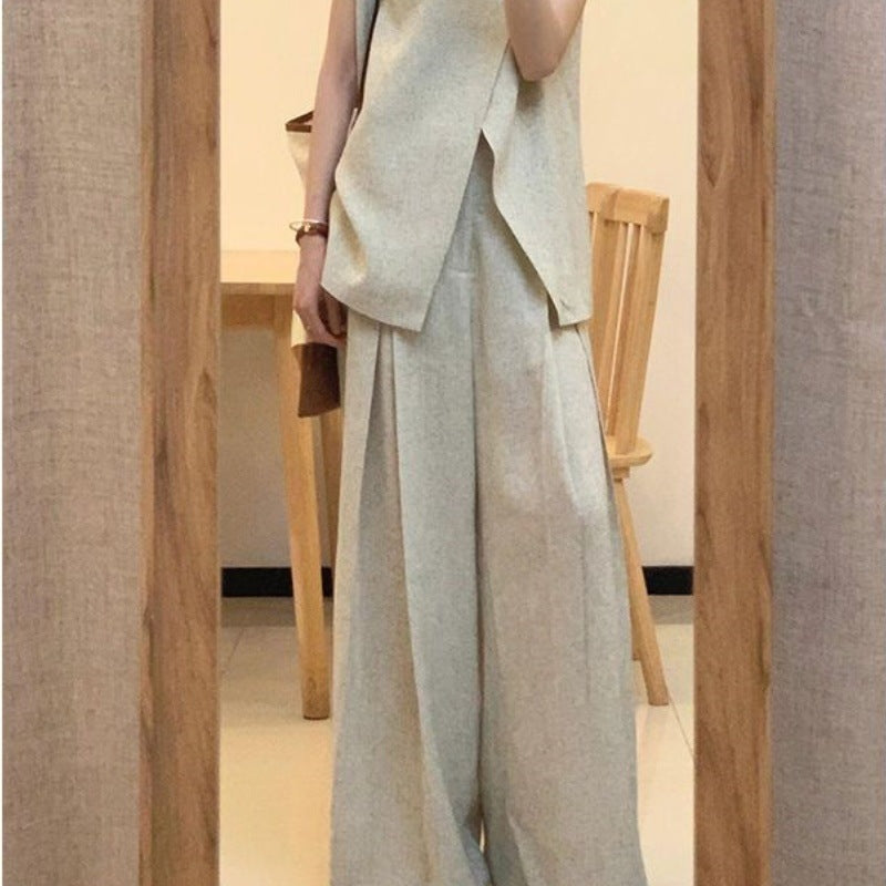 Sleeveless Linen Two-Piece Set – Effortless Everyday Ease