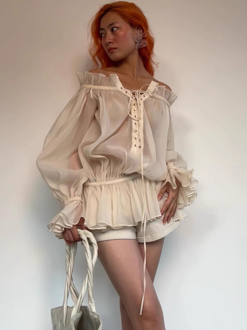 Boho Puff Sleeve Blouse and Bottoms  – Soft Vintage Statement